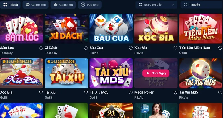 Sảnh Game Bài RikBet Với Tỷ Lệ Thắng Cực Khủng